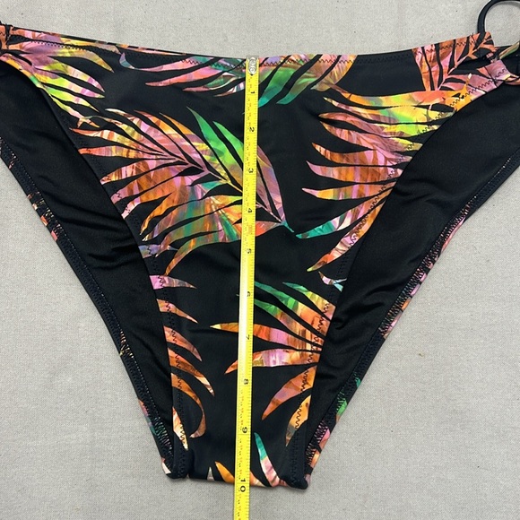 Shade & Shore High Leg Extra Cheeky Colorful Tropical Leaves on Black XL 16-18 - Picture 6 of 6